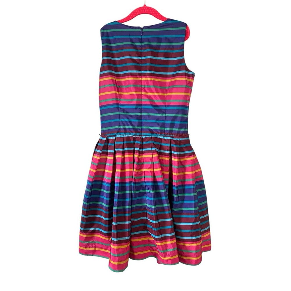 Tommy Hilfiger Girls Colorful Striped‎ Flare Dress Sleeveless 10 - Party Wedding - Picture 2 of 11